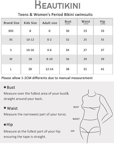 Beautikini Period Swimwear Two Piece Menstrual Leakproof Sporty Bikini Sets Bathing Suit Period Swimsuit for Teen Girls in Saudi Arabia