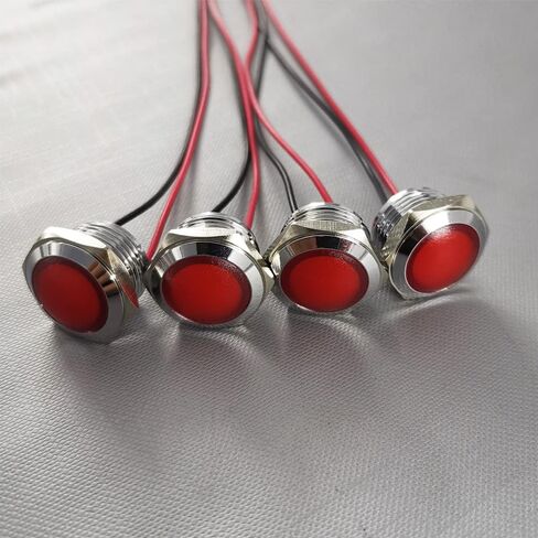 4pcs 110V 20mA Energy Saving Indicator Metal Indicator Lamp Waterproof Signal Lamp Hole Size 16mm Red LED (Spherical Surface Head) in Saudi Arabia