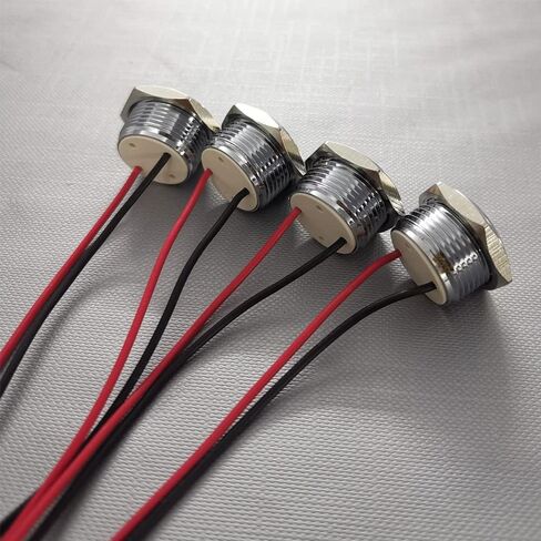 4pcs 110V 20mA Energy Saving Indicator Metal Indicator Lamp Waterproof Signal Lamp Hole Size 16mm Red LED (Spherical Surface Head) in Saudi Arabia