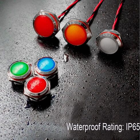 4pcs 110V 20mA Energy Saving Indicator Metal Indicator Lamp Waterproof Signal Lamp Hole Size 16mm Red LED (Spherical Surface Head) in Saudi Arabia