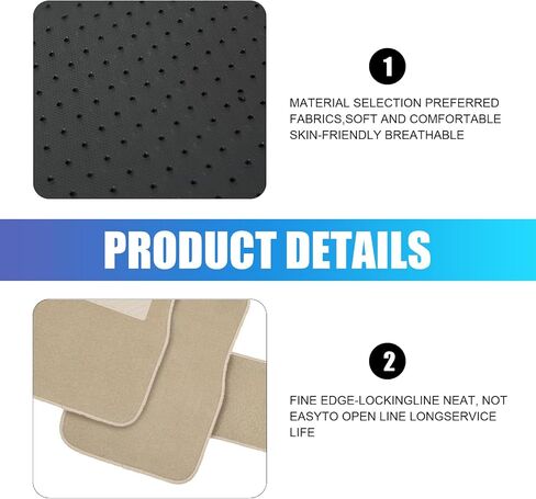 Pack-4 Car Carpet Floor Mats, 25.5" x 17.1" + 11.8" x 17.1" PVC Flame-Retardant Anti-Slip Protective Mat, for All-encompassing Floor Pads, Universal for Most Cars SUVs (Black) in Saudi Arabia