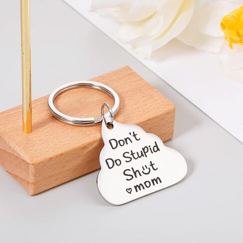 Funny Fathers Day Gift for Son Funny Gifts for Boys Girls New Driver Son Daughter Gifts from Mom Dad Gifts for Son Daughter Birthday Gifts for Women Men Don't Do Stupid Keychain for Son in Saudi Arabia