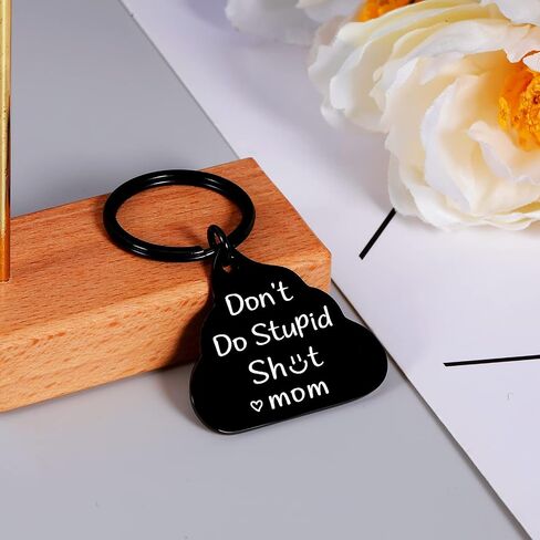 Funny Fathers Day Gift for Son Funny Gifts for Boys Girls New Driver Son Daughter Gifts from Mom Dad Gifts for Son Daughter Birthday Gifts for Women Men Don't Do Stupid Keychain for Son in Saudi Arabia