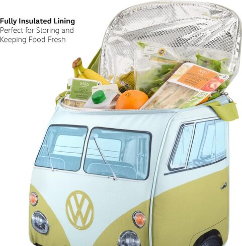 Volkswagen Large Soft Sided Cooler Bag - Collapsible Insulated Picnic Lunch Bag with Adjustable Strap (30 Liter) - VW Bus Accessories in Saudi Arabia