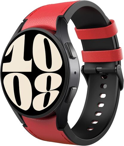 سوار سيليكون هجين من الجلد من TiMOVO متوافق مع ساعة Galaxy Watch 6 5 4 40/44 مم، ساعة 4 6 كلاسيكية 47 43 42 مم، ساعة 5 Pro 45 مم، 20 مم أشرطة أصلية سريعة الإصدار للنساء والرجال in Kuwait