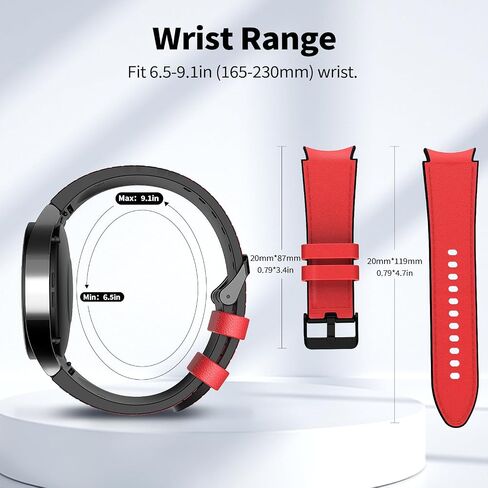 سوار سيليكون هجين من الجلد من TiMOVO متوافق مع ساعة Galaxy Watch 6 5 4 40/44 مم، ساعة 4 6 كلاسيكية 47 43 42 مم، ساعة 5 Pro 45 مم، 20 مم أشرطة أصلية سريعة الإصدار للنساء والرجال in Kuwait