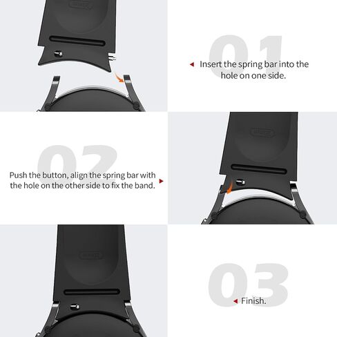 سوار سيليكون هجين من الجلد من TiMOVO متوافق مع ساعة Galaxy Watch 6 5 4 40/44 مم، ساعة 4 6 كلاسيكية 47 43 42 مم، ساعة 5 Pro 45 مم، 20 مم أشرطة أصلية سريعة الإصدار للنساء والرجال in Kuwait