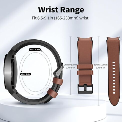 سوار سيليكون هجين من الجلد من TiMOVO متوافق مع ساعة Galaxy Watch 6 5 4 40/44 مم، ساعة 4 6 كلاسيكية 47 43 42 مم، ساعة 5 Pro 45 مم، 20 مم أشرطة أصلية سريعة الإصدار للنساء والرجال in Kuwait