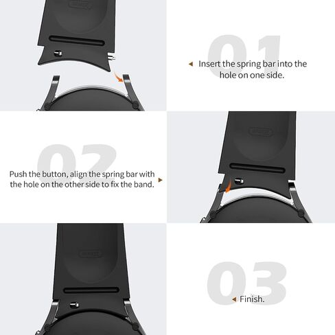 سوار سيليكون هجين من الجلد من TiMOVO متوافق مع ساعة Galaxy Watch 6 5 4 40/44 مم، ساعة 4 6 كلاسيكية 47 43 42 مم، ساعة 5 Pro 45 مم، 20 مم أشرطة أصلية سريعة الإصدار للنساء والرجال in Kuwait
