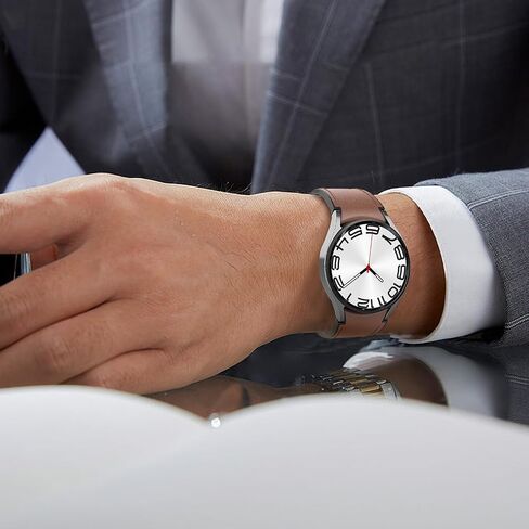 سوار سيليكون هجين من الجلد من TiMOVO متوافق مع ساعة Galaxy Watch 6 5 4 40/44 مم، ساعة 4 6 كلاسيكية 47 43 42 مم، ساعة 5 Pro 45 مم، 20 مم أشرطة أصلية سريعة الإصدار للنساء والرجال in Kuwait