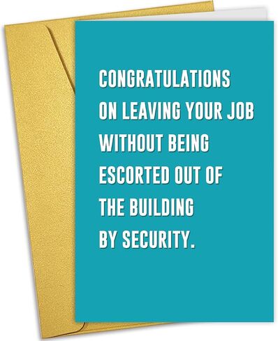 Funny Retirement Card for Him Her, Humorous Going Away Card for Boss Coworker, Good Luck Card for Women Men, Congratulations On Leaving Your Job Card in Saudi Arabia