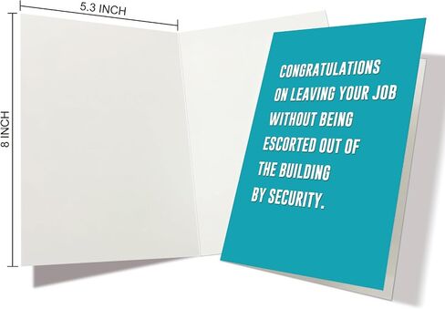 Funny Retirement Card for Him Her, Humorous Going Away Card for Boss Coworker, Good Luck Card for Women Men, Congratulations On Leaving Your Job Card in Saudi Arabia