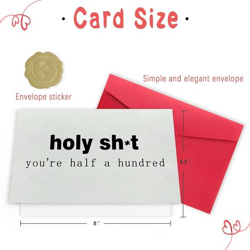 Funny 50th Birthday Card for Men Women, Rude 50th Birthday Gift for Him Her, Cheeky 50 Years Old Birthday Card for Friend in Saudi Arabia