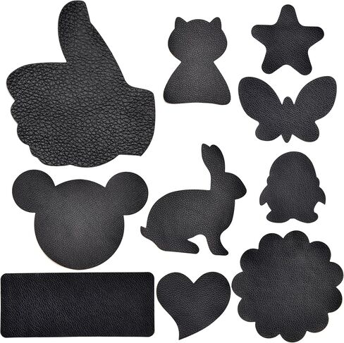 مجموعة إصلاح الجلد، 10 قطع شريط أدوات إصلاح الجلود ذاتية اللصق، لا حاجة للقطع، رقعة جلدية لإصلاح أثاث الفينيل وكرسي السيارة ومقعد السيارة - أسود in Kuwait