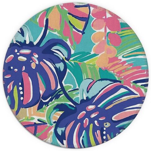 Tropical Palm Mouse Pad - 7.9 X 7.9 Inch Watercolor Boho Round Mouse Pad, Personalized Mouse Pad, Plant Mouse Pad, Small Mouse Pads for Wireless Mouse in Saudi Arabia