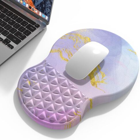 وسادة ماوس مريحة لدعم المعصم مع تصميم منتفخ للتدليك، مسند معصم لتخفيف الآلام مع إسفنج الذاكرة وقاعدة مضادة للانزلاق، وسادات ماوس كمبيوتر كبيرة للمكتب المنزلي (نبات الزهور) in Kuwait