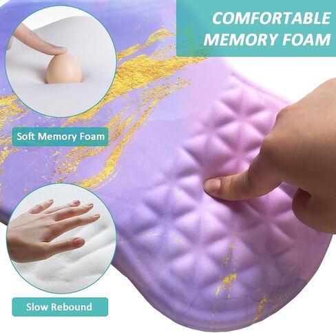 وسادة ماوس مريحة لدعم المعصم مع تصميم منتفخ للتدليك، مسند معصم لتخفيف الآلام مع إسفنج الذاكرة وقاعدة مضادة للانزلاق، وسادات ماوس كمبيوتر كبيرة للمكتب المنزلي (نبات الزهور) in Kuwait