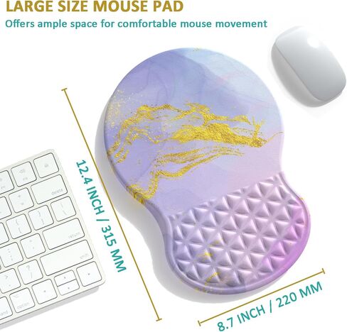 وسادة ماوس مريحة لدعم المعصم مع تصميم منتفخ للتدليك، مسند معصم لتخفيف الآلام مع إسفنج الذاكرة وقاعدة مضادة للانزلاق، وسادات ماوس كمبيوتر كبيرة للمكتب المنزلي (نبات الزهور) in Kuwait