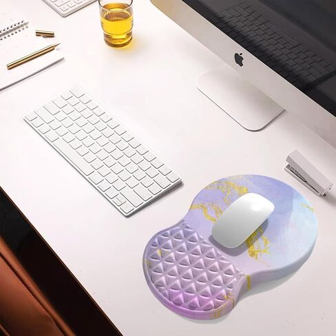 وسادة ماوس مريحة لدعم المعصم مع تصميم منتفخ للتدليك، مسند معصم لتخفيف الآلام مع إسفنج الذاكرة وقاعدة مضادة للانزلاق، وسادات ماوس كمبيوتر كبيرة للمكتب المنزلي (نبات الزهور) in Kuwait
