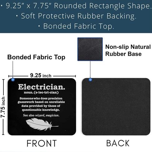Engineer 9" Mousepad Engineering Mousemat - Funny Electrician Definition Graduation Graduate Black Office Poster White Mouse Mat Mouse Pad Canvas in Saudi Arabia