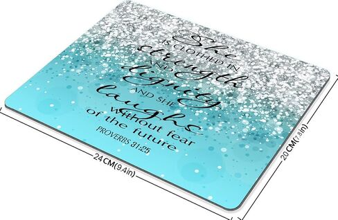 Smooffly Proverbs 31:25 Mouse Pad,Bible Verse Gold Sparkles Glitter Pattern Mouse Pad in Kuwait