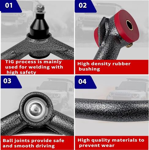 أذرع التحكم العلوية الأمامية لـ 2011-2020 Chevy Silverado 2500HD 3500HD GMC Sierra 2500HD 3500HD، مجموعات تعليق رفع 2-4 بوصة أذرع تحكم قابلة للتعديل مع وصلة كروية قطعتان in Kuwait