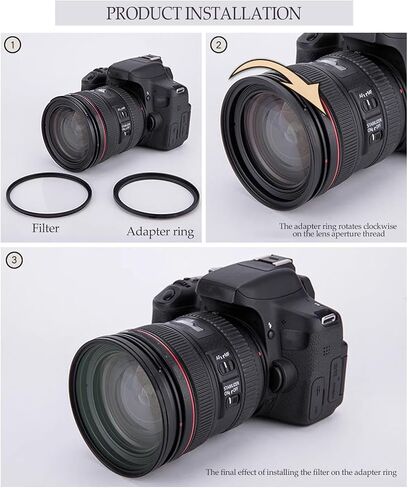 49mm to 52mm Camera Filter Ring Camera Filter Adapter Ring Camera Lens Aluminum Alloy Ring Camera Filter Aperture Conversion Ring Camera Filter Accessory in Saudi Arabia