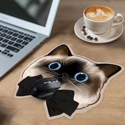 Funny Cute Cat Mouse Pad, Funny Extended Desk Mat, 9.84×9.84in Small Mouse Pad,Keyboard Wrist Rest, Wrist Mousepad, Non-Slip Desk Mat,Waterproof Desk Pad for Home Office Gaming (Cat-small) in Saudi Arabia