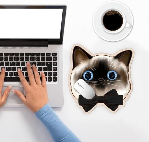 Funny Cute Cat Mouse Pad, Funny Extended Desk Mat, 9.84×9.84in Small Mouse Pad,Keyboard Wrist Rest, Wrist Mousepad, Non-Slip Desk Mat,Waterproof Desk Pad for Home Office Gaming (Cat-small) in Saudi Arabia