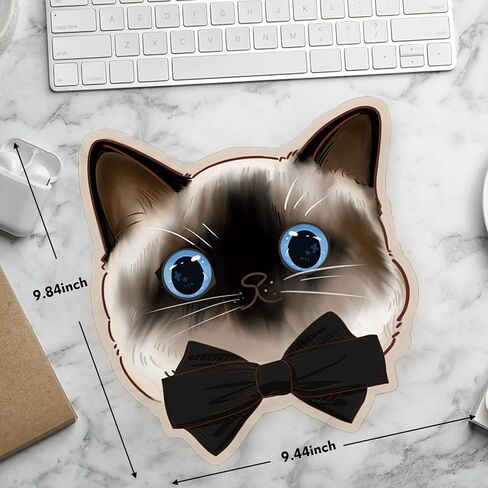 Funny Cute Cat Mouse Pad, Funny Extended Desk Mat, 9.84×9.84in Small Mouse Pad,Keyboard Wrist Rest, Wrist Mousepad, Non-Slip Desk Mat,Waterproof Desk Pad for Home Office Gaming (Cat-small) in Saudi Arabia