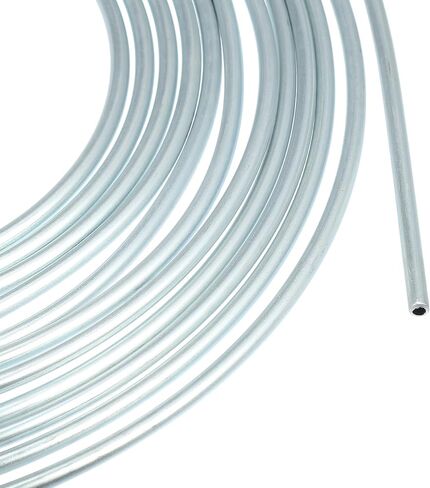 uxcell 2 Set 25 Ft of 1/4" and 3/16" OD Brake Line Tubing Kit Flexible Zinc Coated Brake Line Tube Roll Coil with 32 Inverted Flare Fittings in Saudi Arabia
