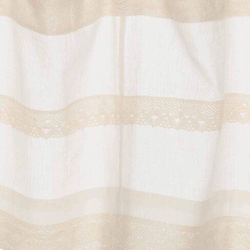 VHC Brands Farmhouse Kitchen Window Curtains-Quinn White Tab Top Valance, 16x90, Creme in Saudi Arabia