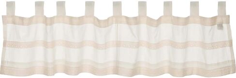 VHC Brands Farmhouse Kitchen Window Curtains-Quinn White Tab Top Valance, 16x90, Creme in Saudi Arabia