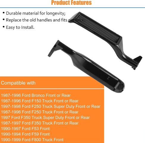 NPAUTO Inside Interior Metal Truck Door Handle Replacement for 1987-1997 Ford Bronco F150 F250 Front/Rear Left Driver Right Passenger 1988 1989 1990 1991 1992 1993 1994 1995 1996 in Saudi Arabia