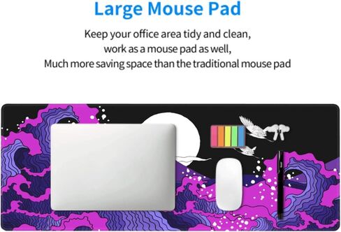 White Topographic Contour Gaming Mouse Pad 35.4 X 15.7 Inch XXL Geographic Map Lines Full Des Mousepad Extended Large Non-Slip Rubber Base Keyboard Mat with Stitched Edges for Home Office in Saudi Arabia