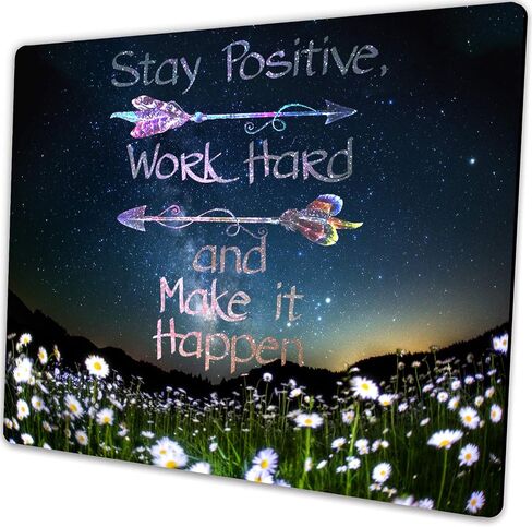 Starry Sky Gaming Mouse Pad Custom,Stay Positive Work Hard and Make It Happen Motivational Sign Inspirational Quote Mouse Pad Motivational Quotes for Work in Saudi Arabia