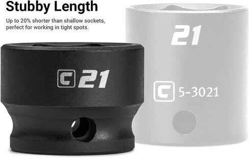 Capri Tools 14 mm Stubby Impact Socket, 3/8 in. Drive, 6 Point, Metric in Saudi Arabia