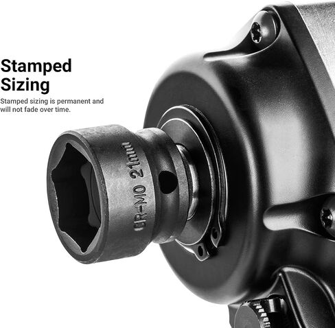 Capri Tools 14 mm Stubby Impact Socket, 3/8 in. Drive, 6 Point, Metric in Saudi Arabia