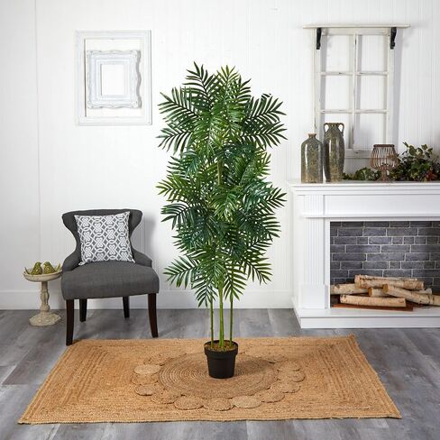 Nearly Natural 6' Phoenix Palm Tree Artificial Plant, Green in Saudi Arabia