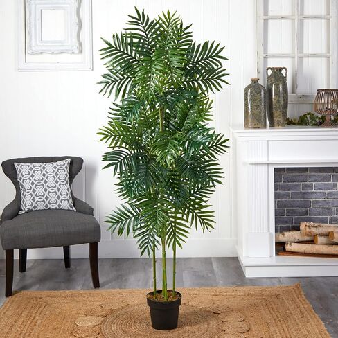 Nearly Natural 6' Phoenix Palm Tree Artificial Plant, Green in Saudi Arabia