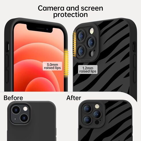 Goodon for iPhone 13 Pro Max Case with Screen Protector and Enhanced Camera Lens Cover - Floral Design for Women and Girls - Slim Fit Shockproof Matte Flexible TPU Protective Phone Case - Butterfly in Saudi Arabia