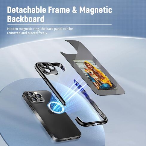Smart Ink Phone Case for iPhone 15 Pro, Magnetic NFC Transmission Ink Screen Phone Case with AI, Customizable Images E-Ink Screen iPhone Case Long-Lasting Display, Snap Frame DIY Phone Case Cover in Saudi Arabia