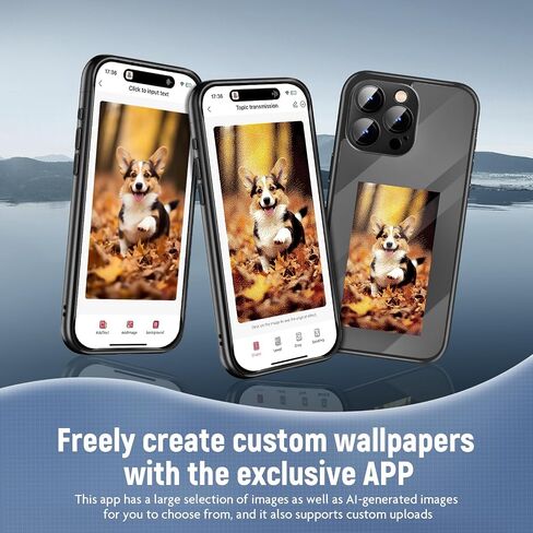 Smart Ink Phone Case for iPhone 15 Pro, Magnetic NFC Transmission Ink Screen Phone Case with AI, Customizable Images E-Ink Screen iPhone Case Long-Lasting Display, Snap Frame DIY Phone Case Cover in Saudi Arabia