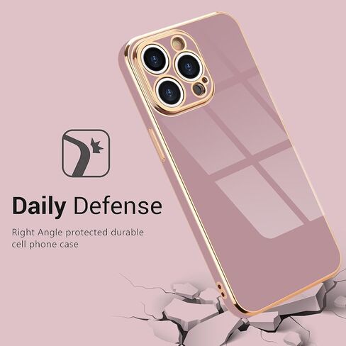 Lafunda Compatible for iPhone 13 Case Cute, Luxury Golden Edge Electroplate Case for Women Girls, Full Camera Protection Shockproof Anti-Scratch Soft TPU Bumper Phone Case Cover for iPhone 13, White in Saudi Arabia