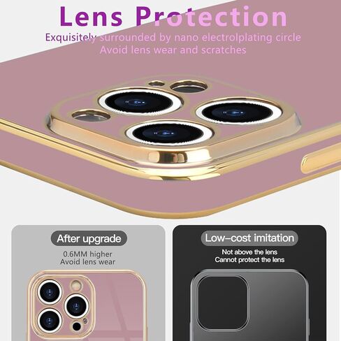 Lafunda Compatible for iPhone 13 Case Cute, Luxury Golden Edge Electroplate Case for Women Girls, Full Camera Protection Shockproof Anti-Scratch Soft TPU Bumper Phone Case Cover for iPhone 13, White in Saudi Arabia