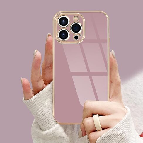 Lafunda Compatible for iPhone 13 Case Cute, Luxury Golden Edge Electroplate Case for Women Girls, Full Camera Protection Shockproof Anti-Scratch Soft TPU Bumper Phone Case Cover for iPhone 13, White in Saudi Arabia