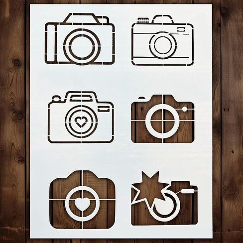 Camera Stencil - Photo Camera Stencil - Vintage Stencils - Photograph Stencil - Graffiti Spray Paint Template Stencils - Artist/Artistic Stencils - Retro Stencils - Photo/Movie Theme Stencils in Saudi Arabia