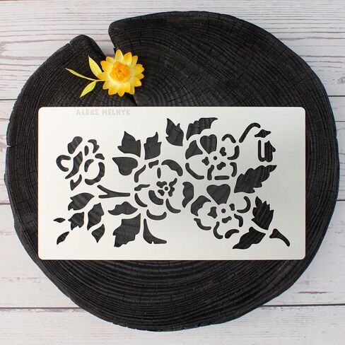 Aleks Melnyk No.356 Metal Stencil, Japanese Flowers Sakura, Small Stencil, 1 PC, Template for Wood Burning, Engraving, Crafting, Scrapbook, Art in Saudi Arabia