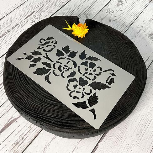 Aleks Melnyk No.356 Metal Stencil, Japanese Flowers Sakura, Small Stencil, 1 PC, Template for Wood Burning, Engraving, Crafting, Scrapbook, Art in Saudi Arabia