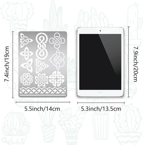 GORGECRAFT 5.5 x 7.5 Mushroom Stencils Metal Journal Stainless Steel Cutting Dies Stencil Reusable Star Moon Twig Template for Wood Carving DIY Scrapbooking Photo Album Decorative Embossing DIY in Saudi Arabia
